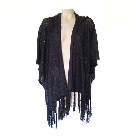 Steve Madden Medallion Brushed Topper Kimono Indie Sleeze Fringe Boho Hippie - Picture 4 of 8